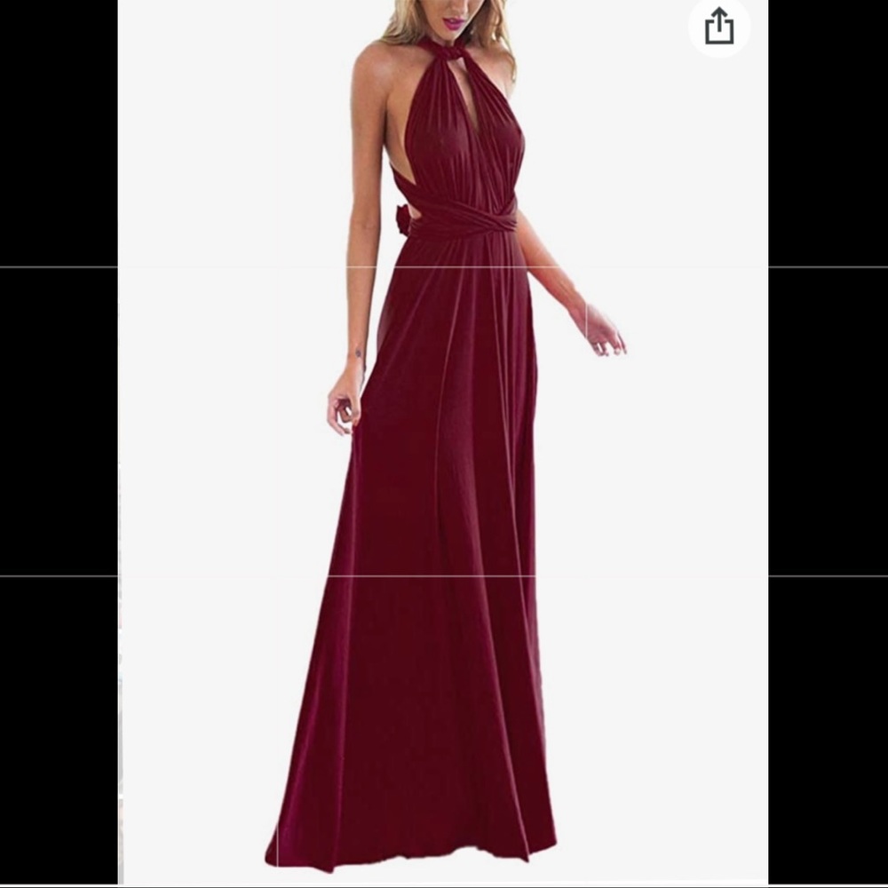 Bridesmaid Maxi Dress MultiWay Bandage Dress Convertible Evening Prom Gown.SizeS